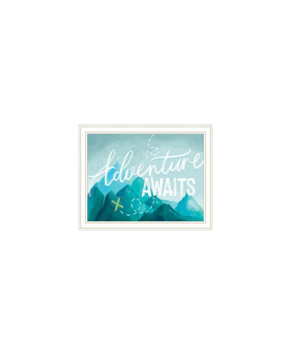 HomeRoots Set of Three "Adventure Awaits" Framed Wall Art - Bold, Contemporary Decor for Any Space! 568536