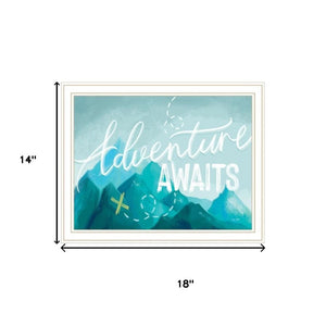 HomeRoots Set of Three "Adventure Awaits" Framed Wall Art - Bold, Contemporary Decor for Any Space! 568536