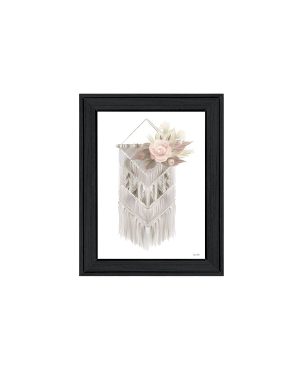 HomeRoots Set of Two Bohemian Macrame and Floral Framed Art Prints - Stylish Wall Decor for Any Room 568537
