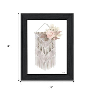 HomeRoots Set of Two Bohemian Macrame and Floral Framed Art Prints - Stylish Wall Decor for Any Room 568537
