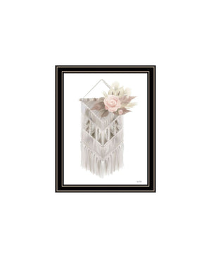 HomeRoots Set of Two Bohemian Macrame & Floral Art Prints in Black Frames for Stylish Home Décor Refresh 568538