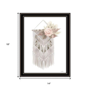 HomeRoots Set of Two Bohemian Macrame & Floral Art Prints in Black Frames for Stylish Home Décor Refresh 568538