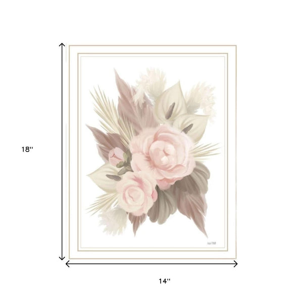 HomeRoots Set of Two Bohemian Macrame & Floral Wall Art Prints in Elegant White Frames for Modern Decor 568539