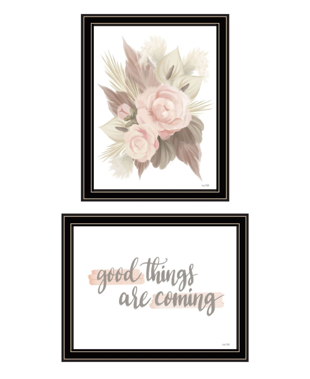 HomeRoots Set of Two Modern "Good Things Are Coming" Black Framed Wall Art for Stylish Home Décor Upgrade 568540