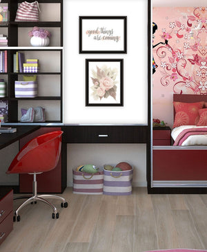 HomeRoots Set of Two Modern "Good Things Are Coming" Black Framed Wall Art for Stylish Home Décor Upgrade 568540