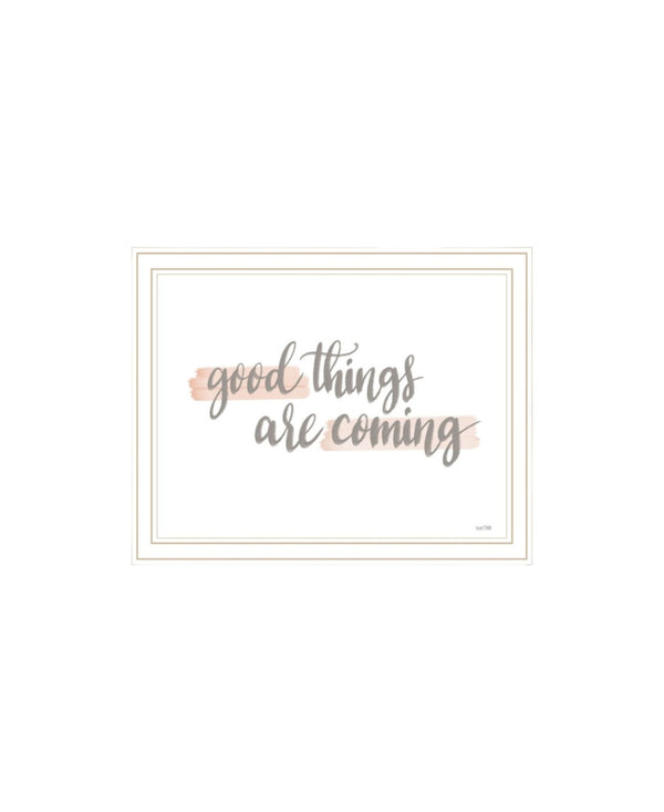 HomeRoots Set of Two Framed Wall Art Prints - "Good Things Are Coming" Uplifting Decor for Any Room 568541