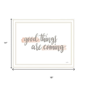 HomeRoots Set of Two Framed Wall Art Prints - "Good Things Are Coming" Uplifting Decor for Any Room 568541