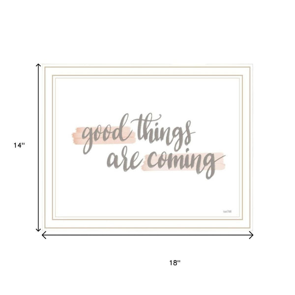 HomeRoots Set of Two Framed Wall Art Prints - "Good Things Are Coming" Uplifting Decor for Any Room 568541