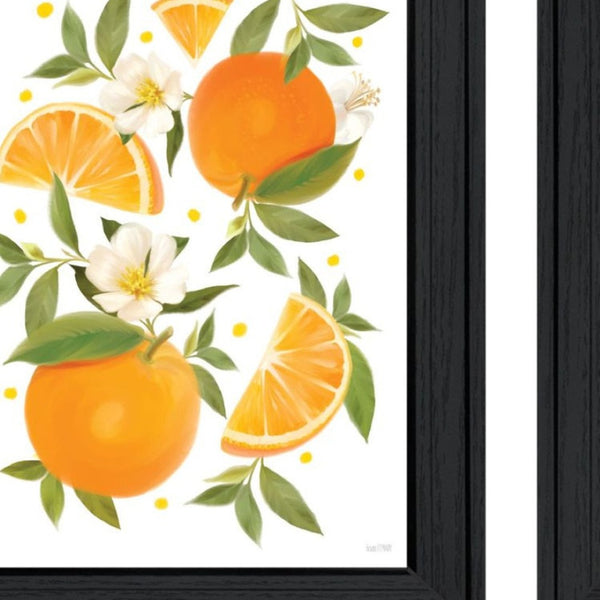 HomeRoots Set Of Two "Sunshine on My Mind - Oranges" Framed Wall Art for Modern Home Decor & Stylish Touches 568542