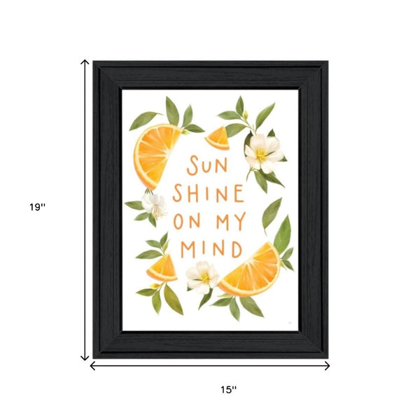 HomeRoots Set Of Two "Sunshine on My Mind - Oranges" Framed Wall Art for Modern Home Decor & Stylish Touches 568542