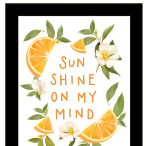 HomeRoots Set of Two "Sunshine on My Mind" Vibrant Orange Framed Wall Art for Chic Home Décor & Easy Styling 568543