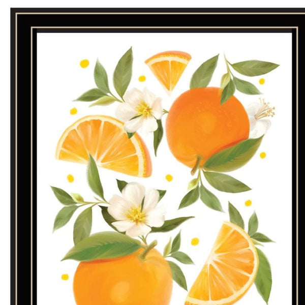 HomeRoots Set of Two "Sunshine on My Mind - Oranges" Black Framed Wall Art for Vibrant Home Decor Style 568544