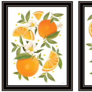 HomeRoots Set of Two "Sunshine on My Mind - Oranges" Black Framed Wall Art for Vibrant Home Decor Style 568544