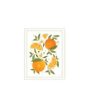 HomeRoots Set of Two "Sunshine on My Mind" Cheerful Orange Wall Art Prints in White Frames for Bright Spaces 568545