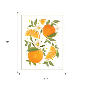 HomeRoots Set of Two "Sunshine on My Mind" Cheerful Orange Wall Art Prints in White Frames for Bright Spaces 568545