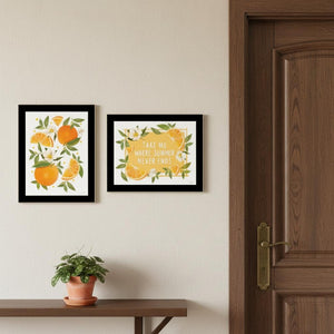 HomeRoots Set of Two Vibrant Summer-Inspired Framed Wall Art Prints in Sleek Black Frames for Any Room 568547