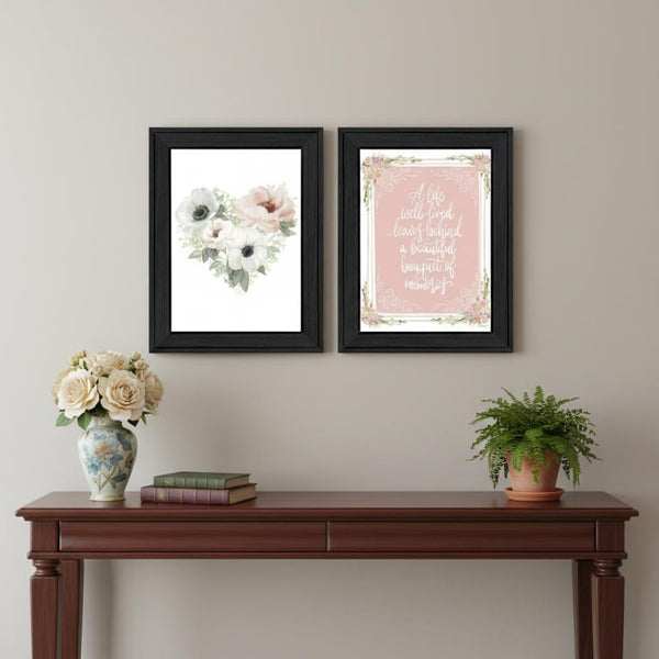 HomeRoots Set of Two Framed Wall Art - Uplifting Memories Décor for Any Room, Perfect for Modern & Classic Spaces 568550