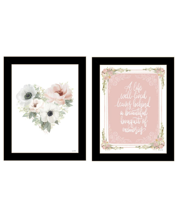 HomeRoots Set of Two Framed Wall Art Prints - Timeless Black Frames for Meaningful Moments & Warmth 568551