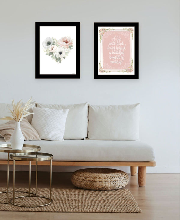 HomeRoots Set of Two Framed Wall Art Prints - Timeless Black Frames for Meaningful Moments & Warmth 568551