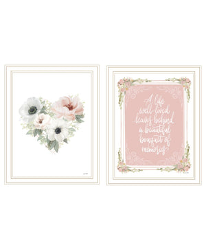 HomeRoots Set of Two A Life Well Lived - Elegant White Framed Wall Art for Timeless Home Décor Ideas 568553