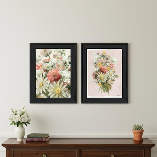 HomeRoots Set of Two "Summer Wildflowers Just for You" Framed Art - Vibrant Botanical Decor for Any Space 568554