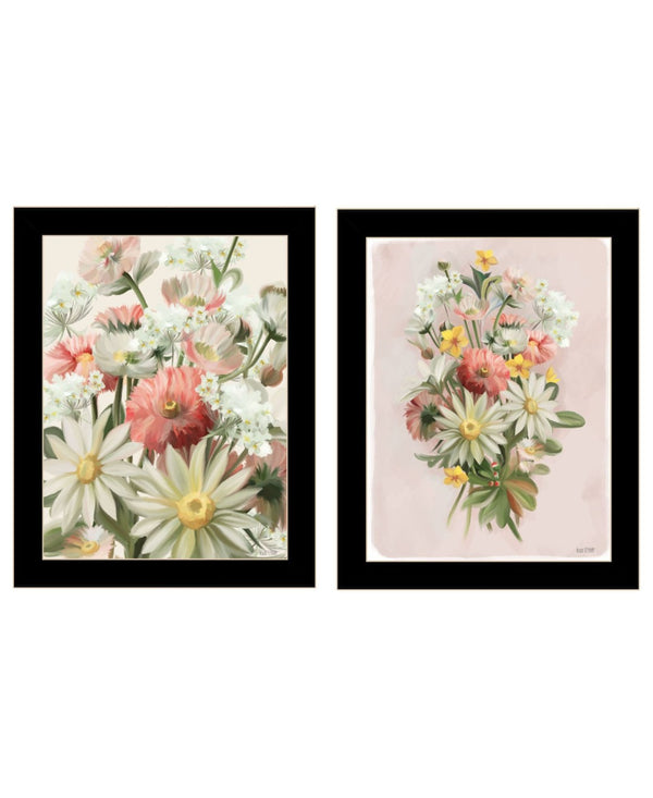 HomeRoots Set of Two Elegant Summer Wildflowers Framed Wall Art Prints - Vibrant Décor for Any Space 568555