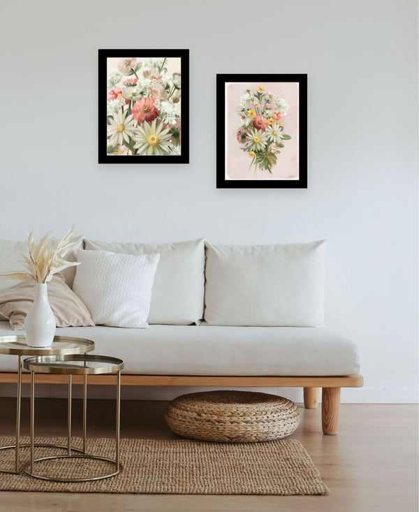 HomeRoots Set of Two Elegant Summer Wildflowers Framed Wall Art Prints - Vibrant Décor for Any Space 568555