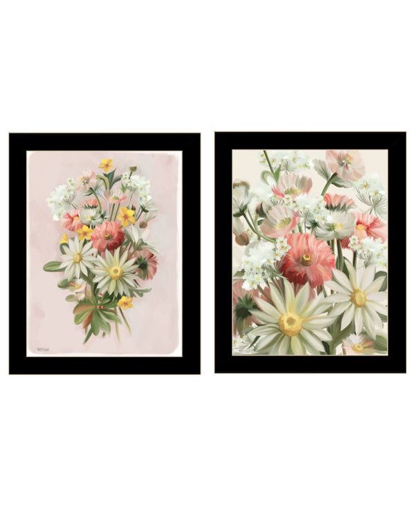 HomeRoots Set of Two Elegant Summer Wildflowers Framed Wall Art Prints - Vibrant Décor for Any Space 568555