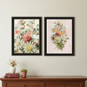 HomeRoots Set of Two Vibrant "Summer Wildflowers" Black Framed Wall Art for Stylish Home Décor Enhancements 568556