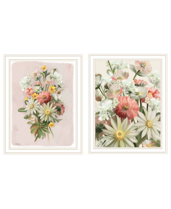 HomeRoots Set of Two Black Framed Summer Wildflowers Wall Art Prints - Elegant Decor for Any Room 568557
