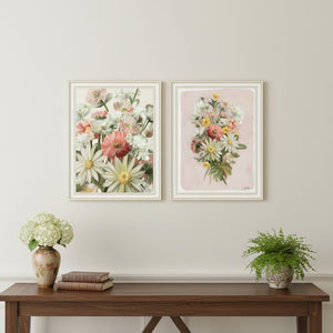 HomeRoots Set of Two Black Framed Summer Wildflowers Wall Art Prints - Elegant Decor for Any Room 568557