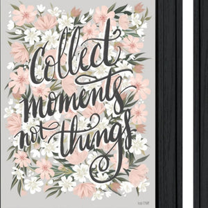 HomeRoots Set of Two Motivational "Collect Moments Not Things" Black Framed Wall Art for Home Decor 568558