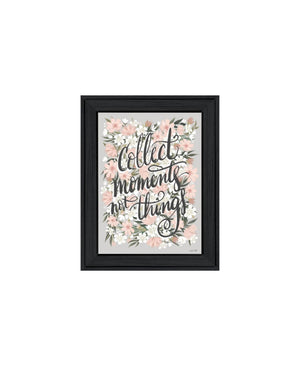 HomeRoots Set of Two Motivational "Collect Moments Not Things" Black Framed Wall Art for Home Decor 568558