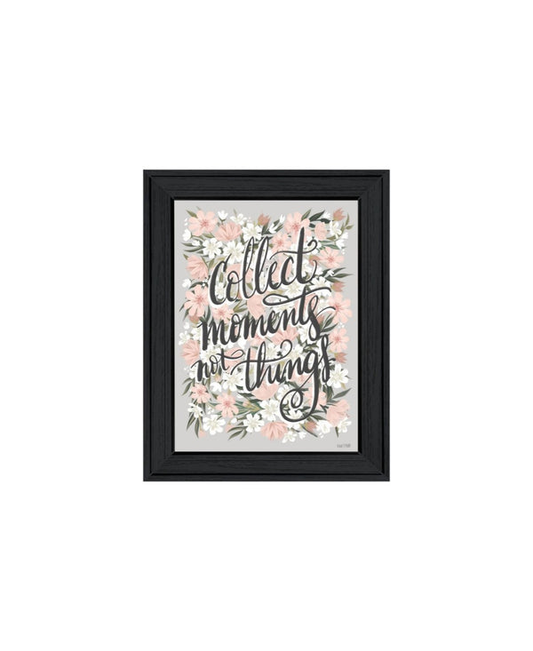 HomeRoots Set of Two Motivational "Collect Moments Not Things" Black Framed Wall Art for Home Decor 568558