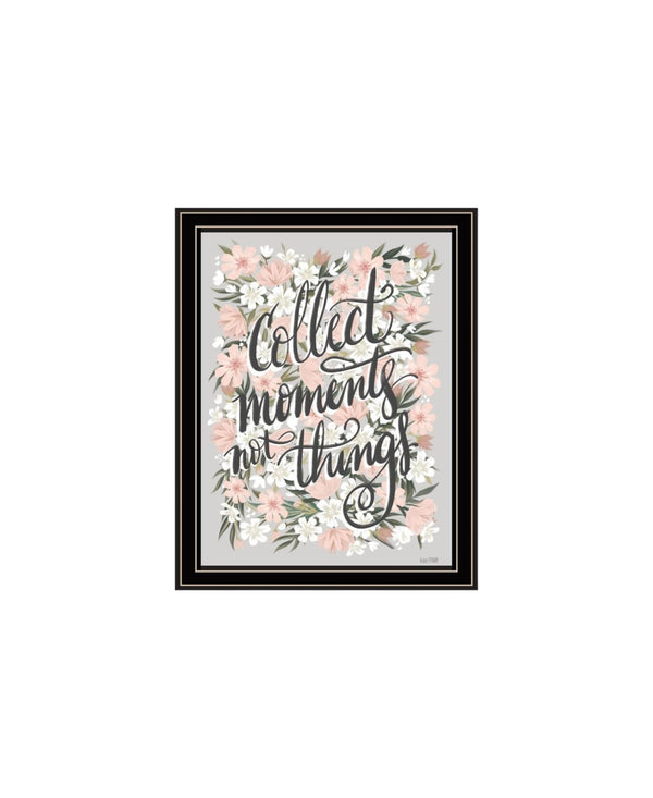 HomeRoots Set of Two Modern Black Framed Wall Art Prints - "Collect Moments Not Things" Chic Decor 568559