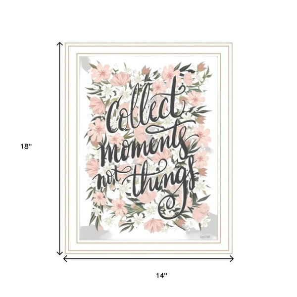 HomeRoots Set of Two Framed Wall Art - "Collect Moments Not Things" for Modern Coastal Home Décor 568560