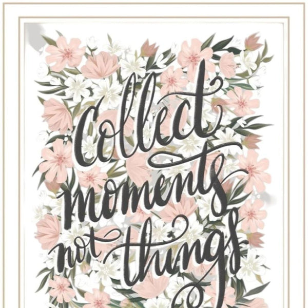 HomeRoots Set of Two Framed Wall Art - "Collect Moments Not Things" for Modern Coastal Home Décor 568560