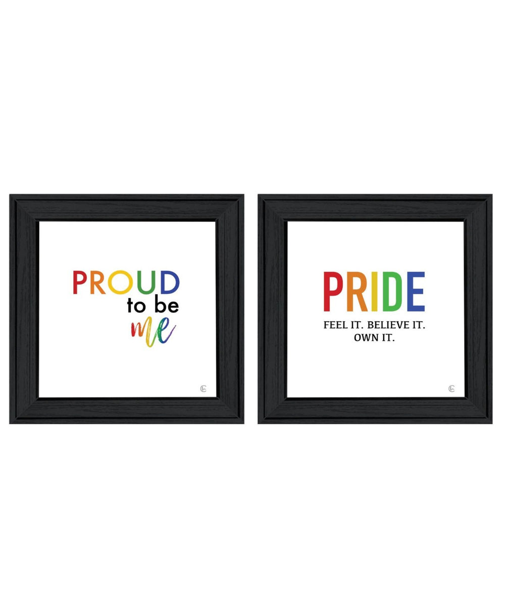 HomeRoots Set of Two Vibrant Pride Wall Art Prints in Black Frames - Celebrate Positivity & Style! 568561