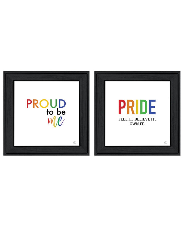 HomeRoots Set of Two Vibrant Pride Wall Art Prints in Black Frames - Celebrate Positivity & Style! 568561