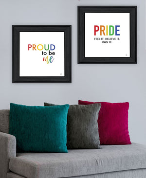 HomeRoots Set of Two Vibrant Pride Wall Art Prints in Black Frames - Celebrate Positivity & Style! 568561