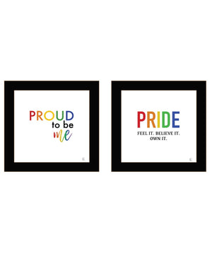 HomeRoots Set of Two Black Framed Wall Art Prints - Celebrate Pride & Inclusivity with Contemporary Style! 568562
