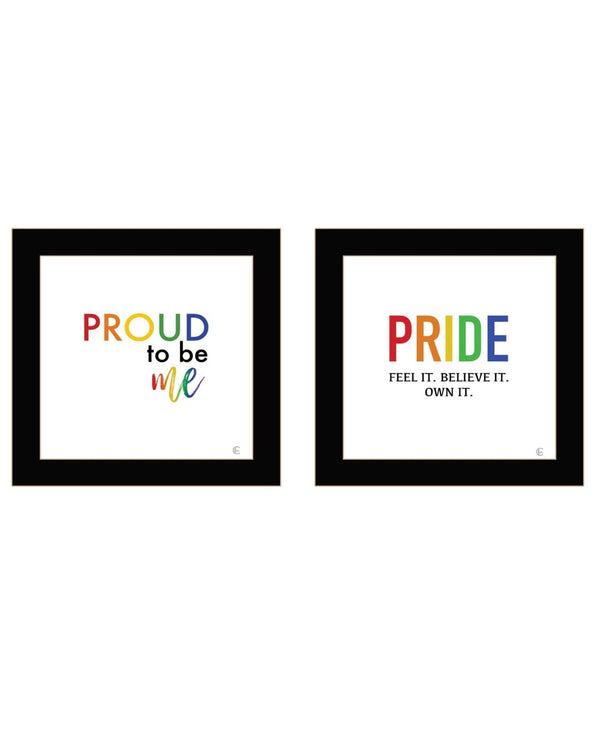 HomeRoots Set of Two Black Framed Wall Art Prints - Celebrate Pride & Inclusivity with Contemporary Style! 568562