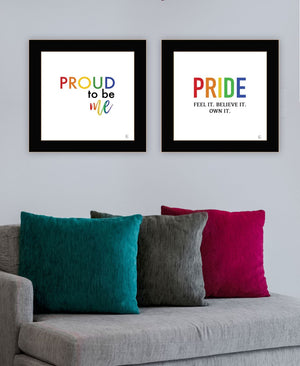 HomeRoots Set of Two Black Framed Wall Art Prints - Celebrate Pride & Inclusivity with Contemporary Style! 568562