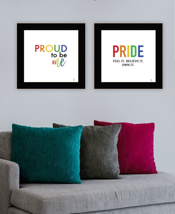 HomeRoots Set of Two Black Framed Wall Art Prints - Celebrate Pride & Inclusivity with Contemporary Style! 568562