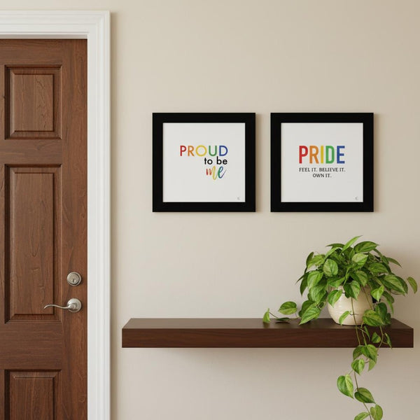 HomeRoots Set of Two Black Framed Wall Art Prints - Celebrate Pride & Inclusivity with Contemporary Style! 568562