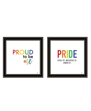 HomeRoots Set of Two Vibrant Pride-Themed Black Framed Wall Art for Personal Expression & Decor Enhancement 568563
