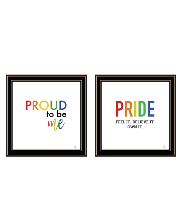 HomeRoots Set of Two Vibrant Pride-Themed Black Framed Wall Art for Personal Expression & Decor Enhancement 568563