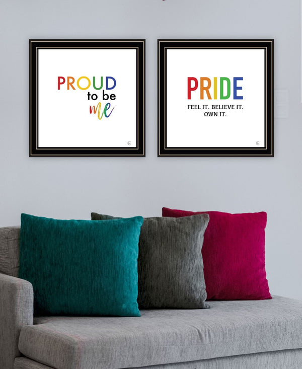 HomeRoots Set of Two Vibrant Pride-Themed Black Framed Wall Art for Personal Expression & Decor Enhancement 568563