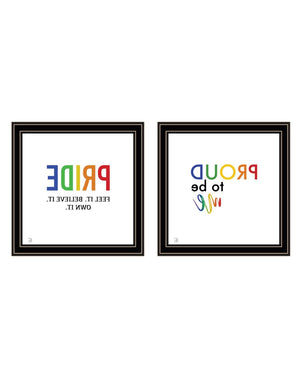 HomeRoots Set of Two Vibrant Pride-Themed Black Framed Wall Art for Personal Expression & Decor Enhancement 568563