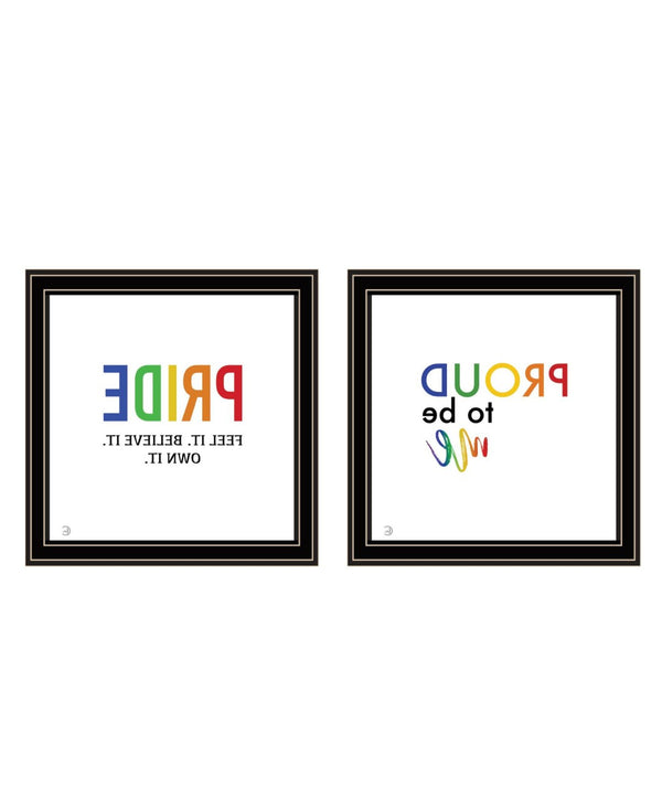 HomeRoots Set of Two Vibrant Pride-Themed Black Framed Wall Art for Personal Expression & Decor Enhancement 568563